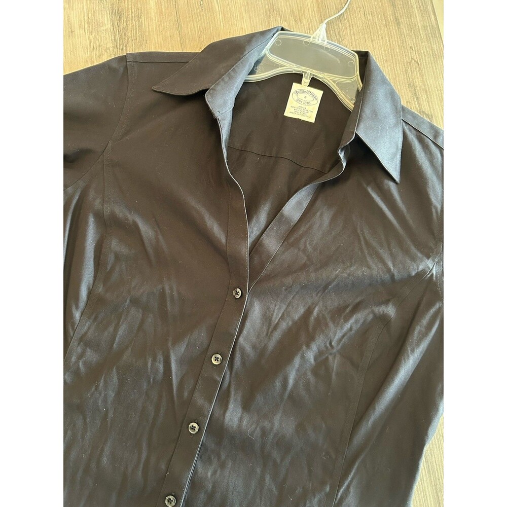 Brooks Brothers 1818 Women Black Cotton Tailored Sz 6 Non Iron